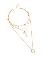 Romwe Bar And Ring Design Layered Necklace