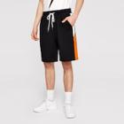 Romwe Guys Pocket Patched Color-block Side Drawstring Shorts