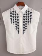 Romwe Willow Branch Embroidered Blouse