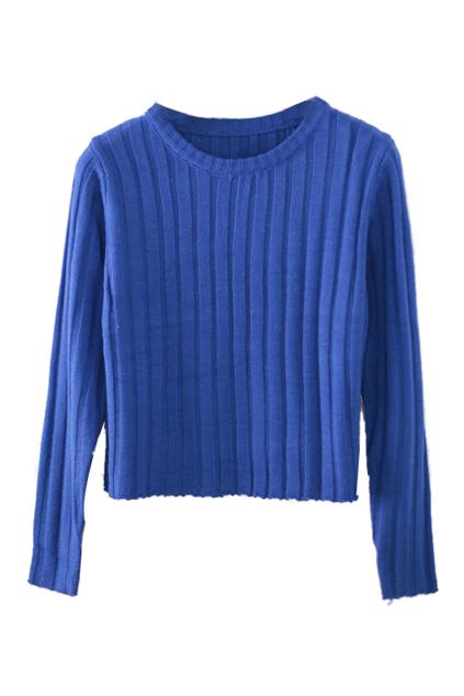 Romwe Midriff Blue Jumper
