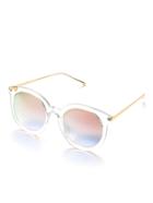 Romwe Clear Frame Pink Lens Sunglasses