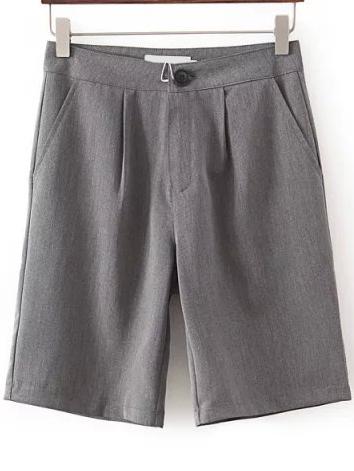 Romwe Vintage Slim Grey Shorts