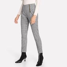 Romwe Double Zipper Gingham Pants