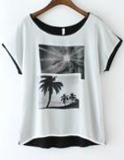 Romwe Color-block Tree Print T-shirt