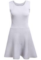 Romwe Sleeveless Knit Flare Grey Dress