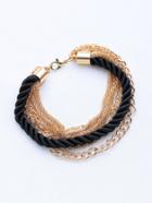 Romwe Contrast Layered Chain Bracelet