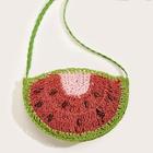 Romwe Watermelon Design Woven Crossbody Bag