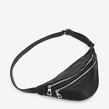 Romwe Zipper Detail Pu Bum Bag