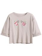 Romwe Coke And Popcorn Print Drop Shoulder Cuffed T-shirt