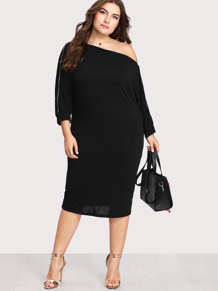 Romwe Zip Sleeve Dress