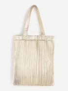 Romwe Gold Striped Pu Tote Bag