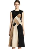 Romwe Black Khaki Sleeveless Geometric Pattern Dress