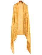 Romwe Yellow Raw Edge Stripe Scarf