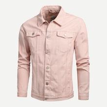 Romwe Men Solid Embroidery Denim Jacket