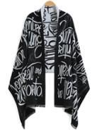 Romwe Letter Print Frayed Scarf