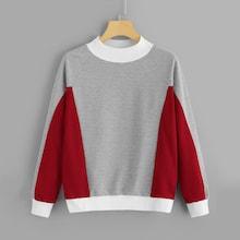 Romwe Colorblock Raglan Sleeve Sweatshirt