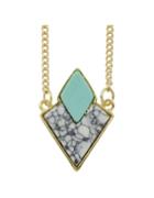 Romwe Green Turquoise Pendant Necklace