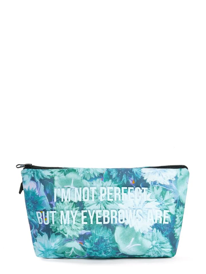Romwe Slogan Print Zipper Pouch