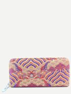 Romwe Pink Tribal Embroidery Wallet