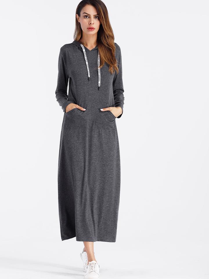 Romwe Marled Hoodie Dress