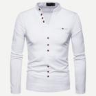 Romwe Men Button Detail Polo Shirt