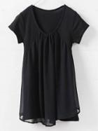 Romwe Raglan Sleeve Jersey Chiffon T-shirt