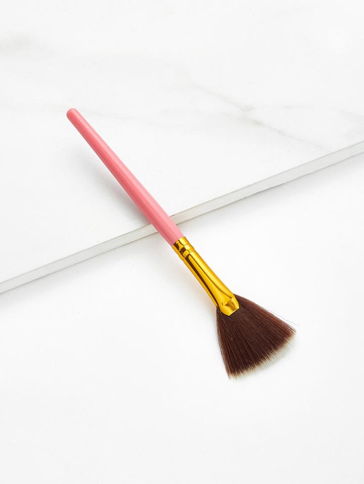 Romwe Two Tone Handle Fan Shaped Makeup Brush 1pc