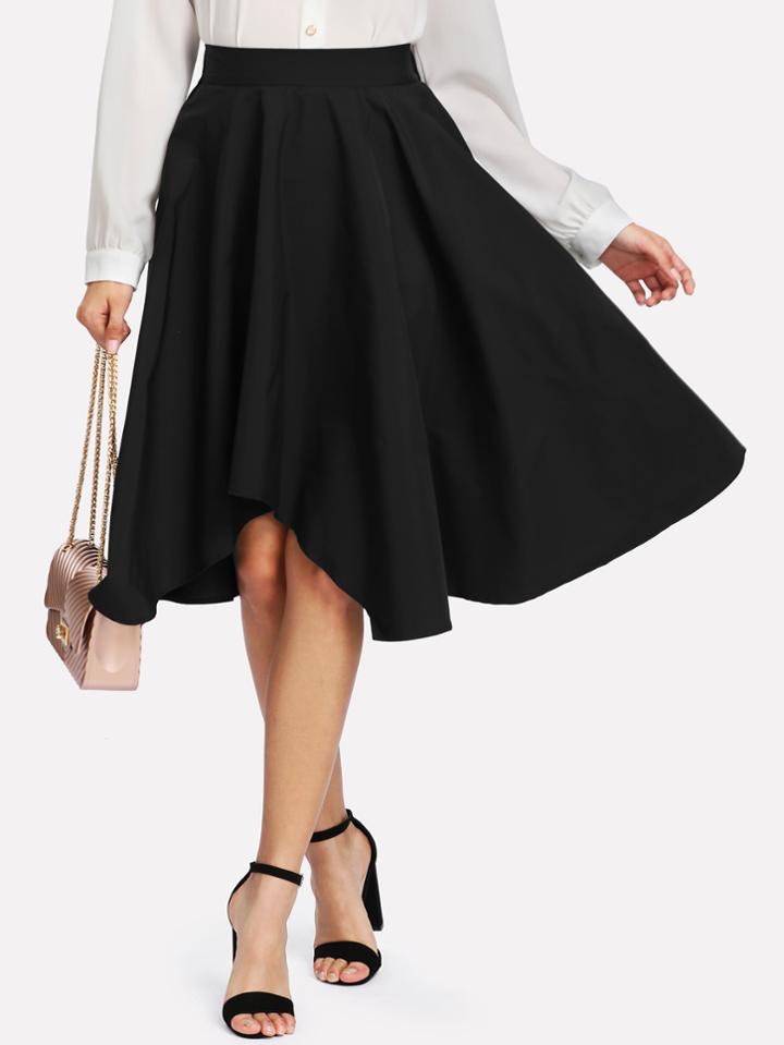 Romwe Asymmetrical Swing Skirt