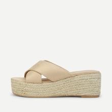 Romwe Criss Cross Espadrille Wedges