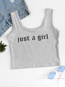 Romwe Rainbow And Slogan Print Tank Top