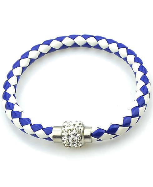 Romwe Blue Plait Diamond Bracelet