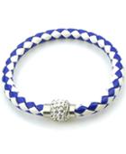 Romwe Blue Plait Diamond Bracelet
