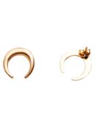 Romwe Gold Plated Moon Simple Stud Earrings