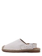Romwe White Round Toe Buckle Strap Espadrille Flats