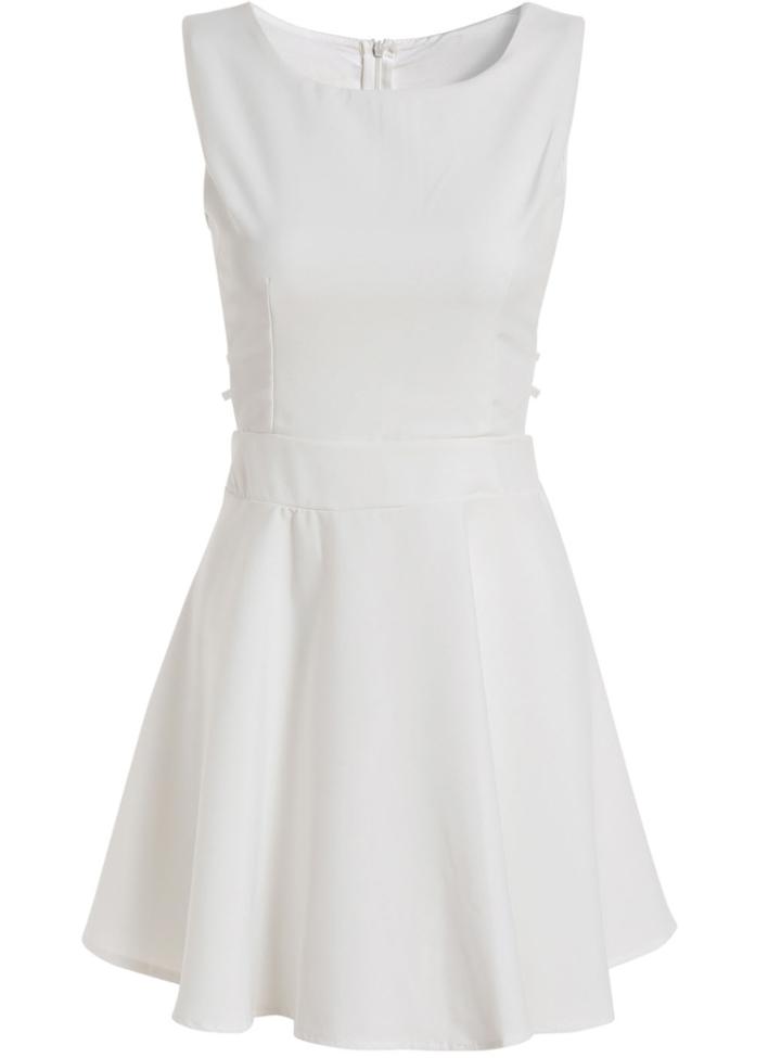 Romwe Round Neck Side Hollow Sun Dress