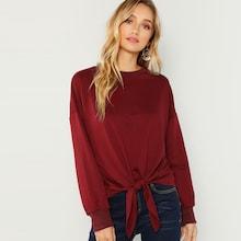 Romwe Knot Front Sweatshirt