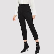 Romwe Solid Button Front Pants