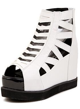 Romwe White Back Zipper Heavy-bottomed Sandals
