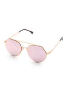 Romwe Double Bridge Pink Lens Sunglasses