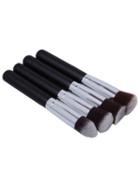 Romwe Silver Black 4pcs Makeup Brushs