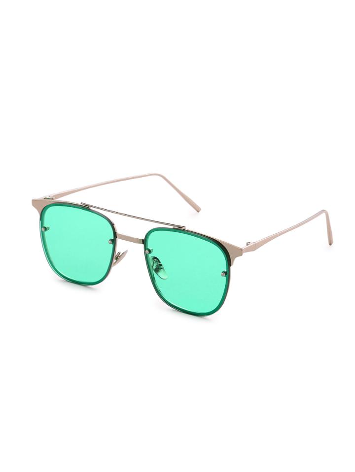 Romwe Top Bar Metal Frame Sunglasses