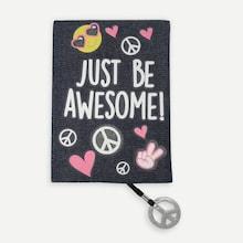 Romwe Letter Print Notebook With Round Pendant