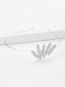 Romwe Feather Decorated Metal Headband