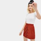 Romwe Striped Square Neck Tee