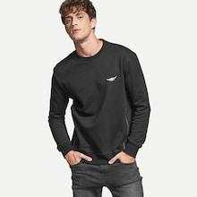 Romwe Guys Zip Side Patched Sweatshirt