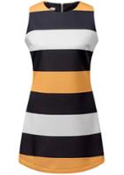Romwe Colour-block Sleeveless Striped Slim Dress