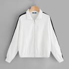 Romwe O-ring Zip Up Contrast Sideseam Jacket