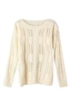Romwe Hollow Twisted Casual Jumper