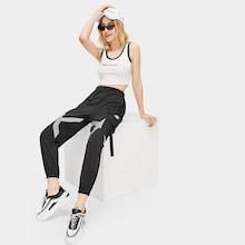 Romwe Elastic Waist Tape Panel Dual Pocket Pants