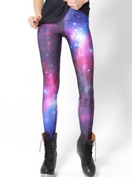 Romwe Galaxy Print Slim Leggings